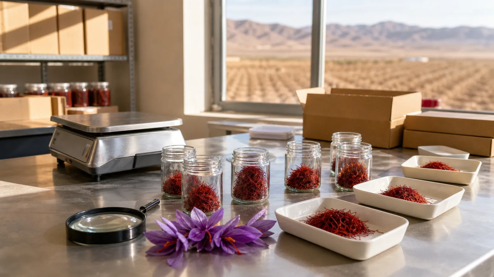 Farouj saffron batches prepared for laboratory grading and support purchase