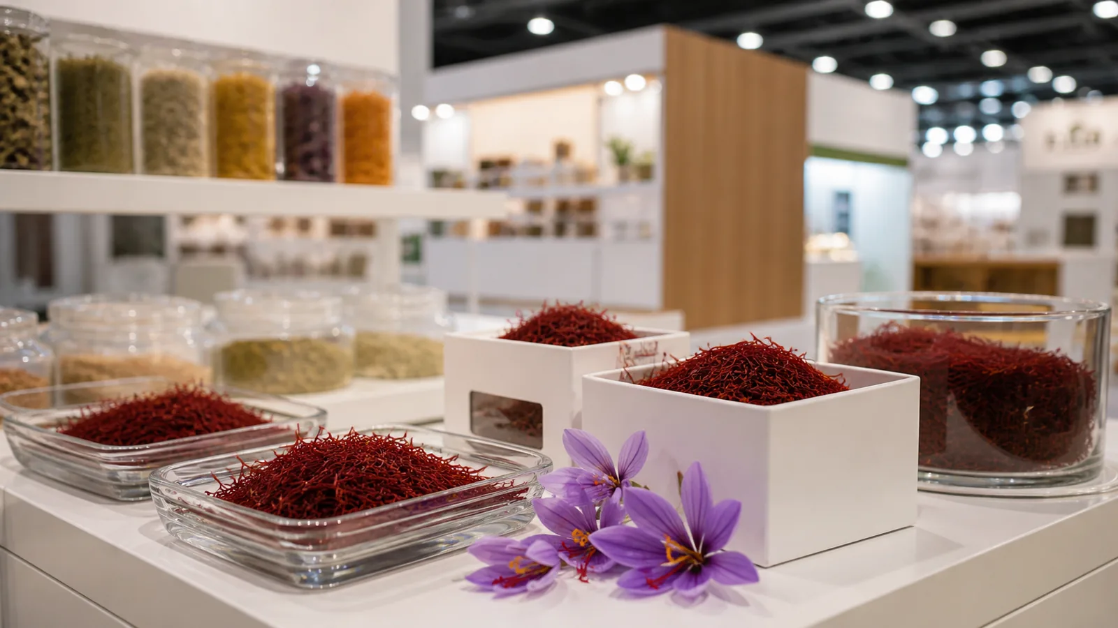 Saffron displayed at a modern international food trade exhibition in Germany
