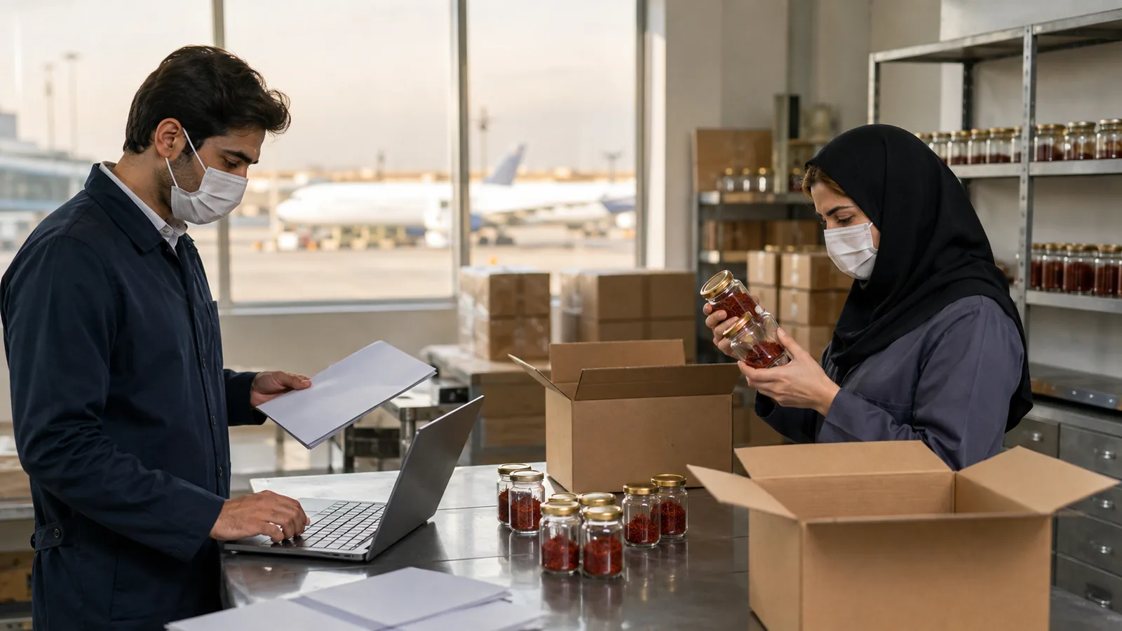 Mashhad saffron exporters reviewing delayed orders during the 2020 pandemic