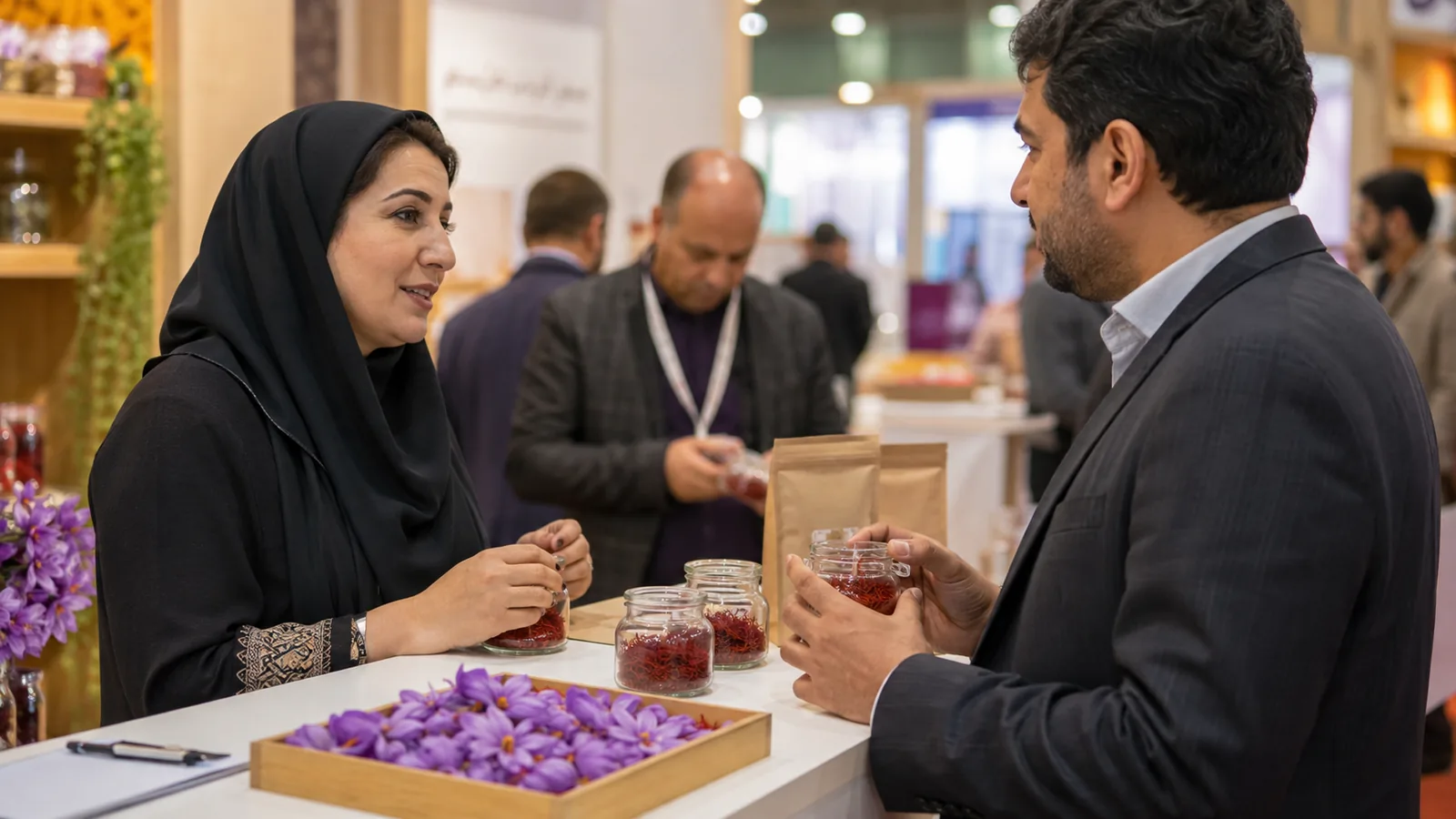 Saffron producer and buyer meeting at a Razavi Khorasan exhibition