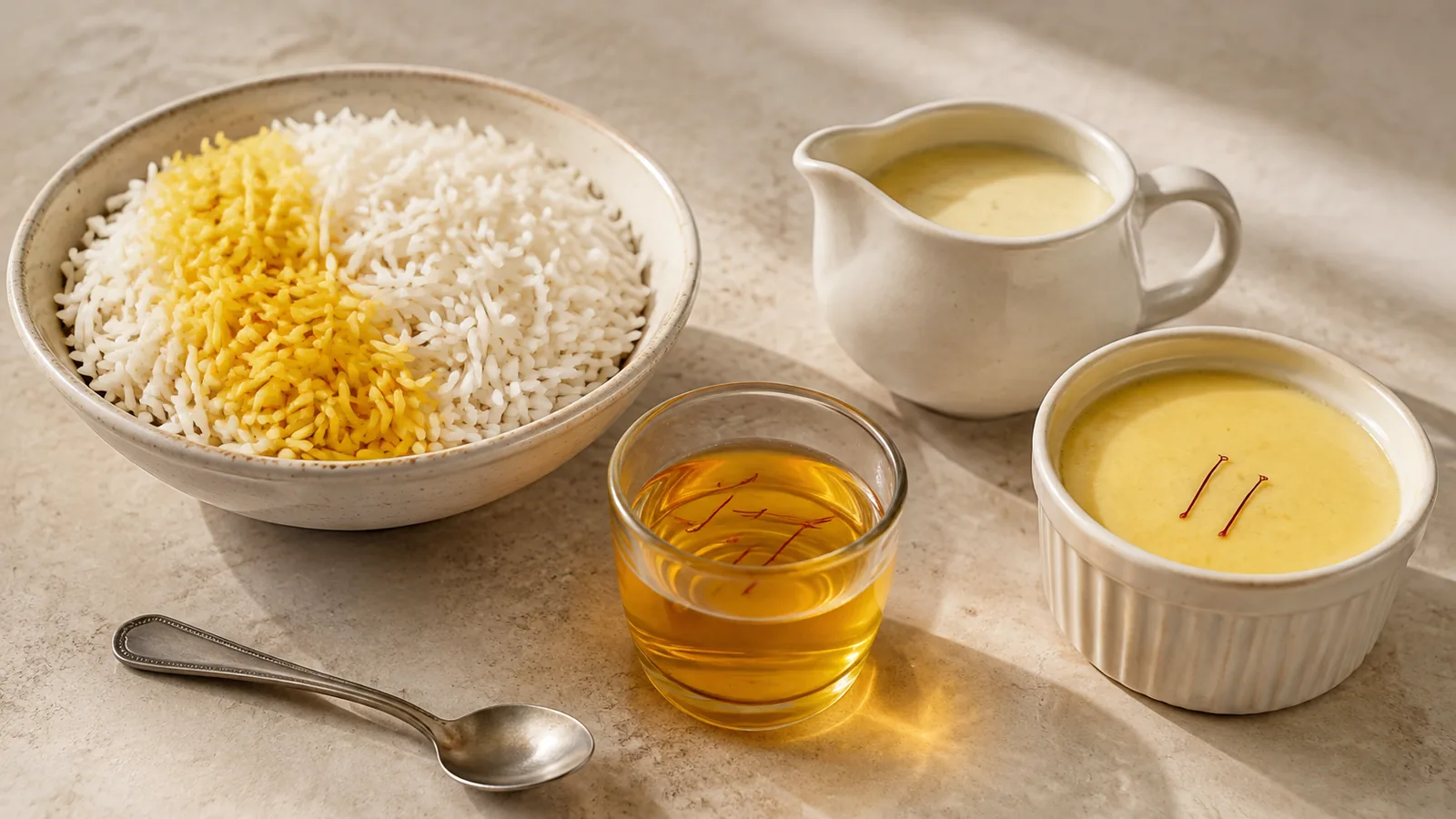 Saffron infusion prepared for rice, sauce and custard