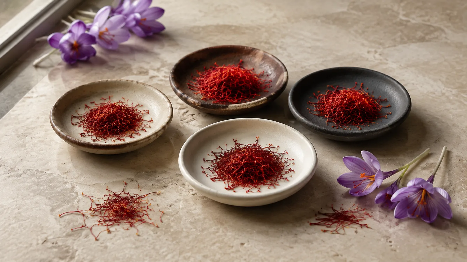 Saffron threads from leading saffron-producing countries