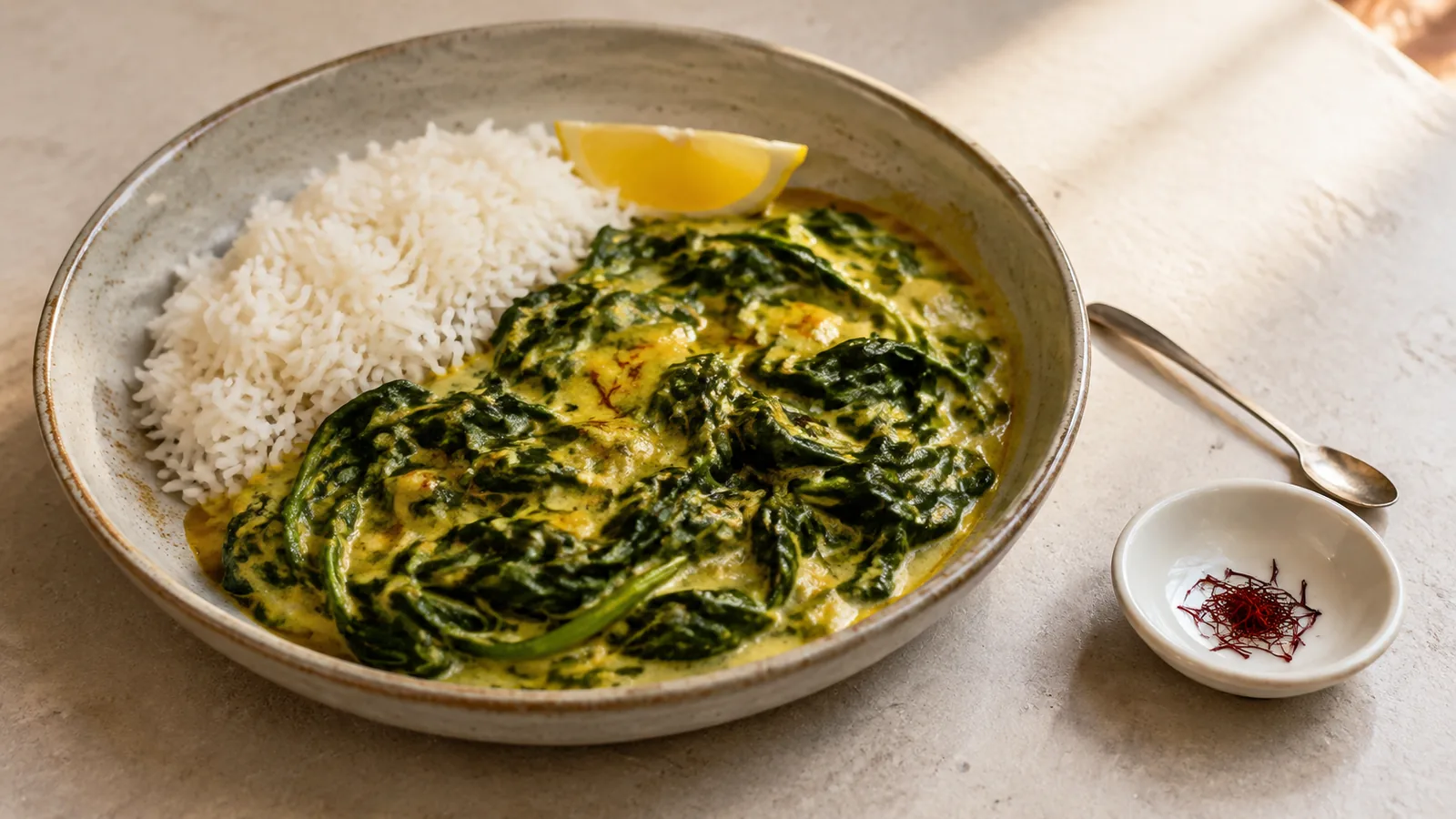 Does saffron go with spinach?